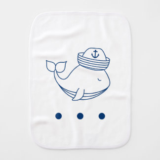 burp cloths boy, cute whale nautical theme