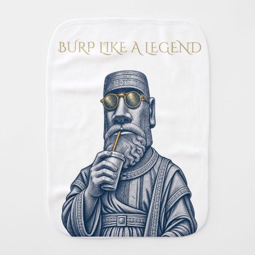 Burp Like a Legend Vintage Art Baby Burp Cloth