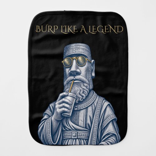 Burp Like a Legend Vintage Art Baby Burp Cloth