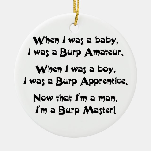 Burp Master Ceramic Ornament (Front)
