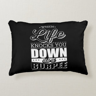 Burpees Fitness Gym Workout Inspiration Accent Pillow