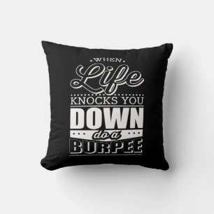 Burpees Fitness Gym Workout Inspiration Throw Pillow