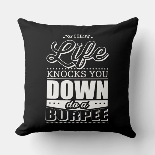 Burpees Fitness Gym Workout Inspiration Throw Pillow