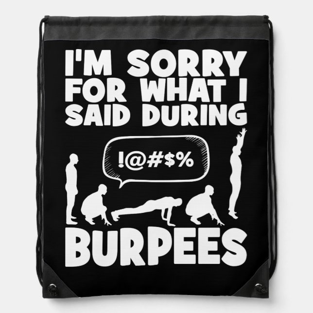 BURPEES - Funny Novelty Workout Drawstring Bag (Front)