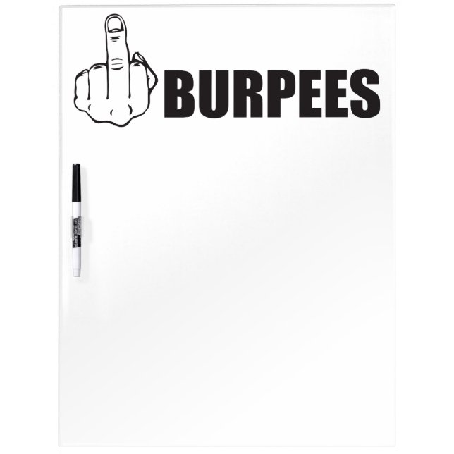BURPEES - Funny Novelty Workout Dry-Erase Board (Front)