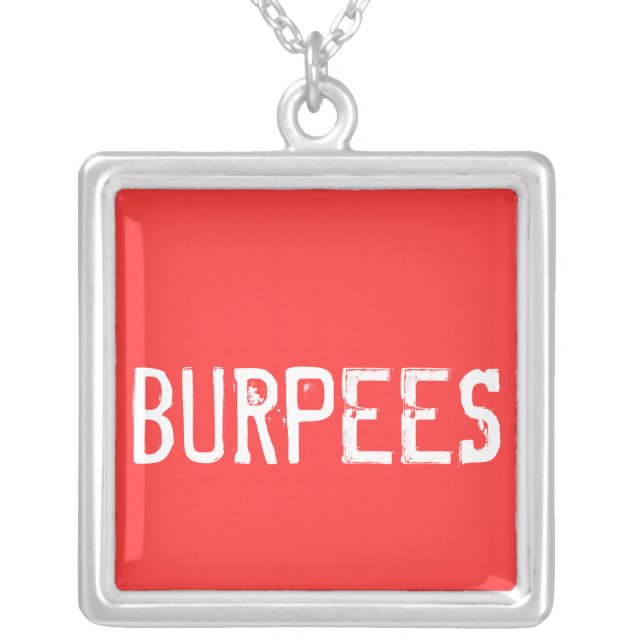 Burpees - Inspiration Silver Plated Necklace (Front)