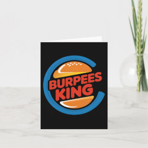 Burpees King Cardio Gym Bodybuilding Burger Lover Card