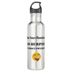 Burpees without swearing  -  Crossfit-inspired Stainless Steel Water Bottle
