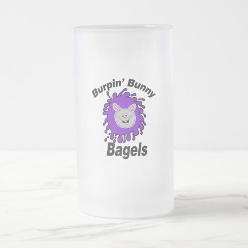 Burpin Bunny Bagels Frosted Glass Beer Mug