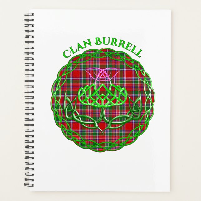 Burrell Scottish Tartan Celtic Thistle Planner (Front)