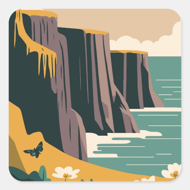 Burren Ireland Square Sticker (Front)