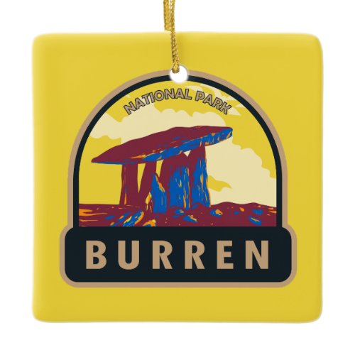 Burren National Park Ireland Travel Art Vintage Ceramic Ornament