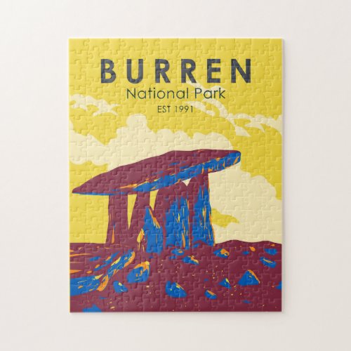 Burren National Park Ireland Travel Art Vintage Jigsaw Puzzle