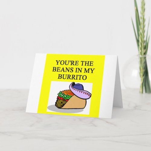 BURRITO and beans lover Holiday Card