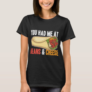 Burrito Beans Cheese Cool Mexican Taco T-Shirt