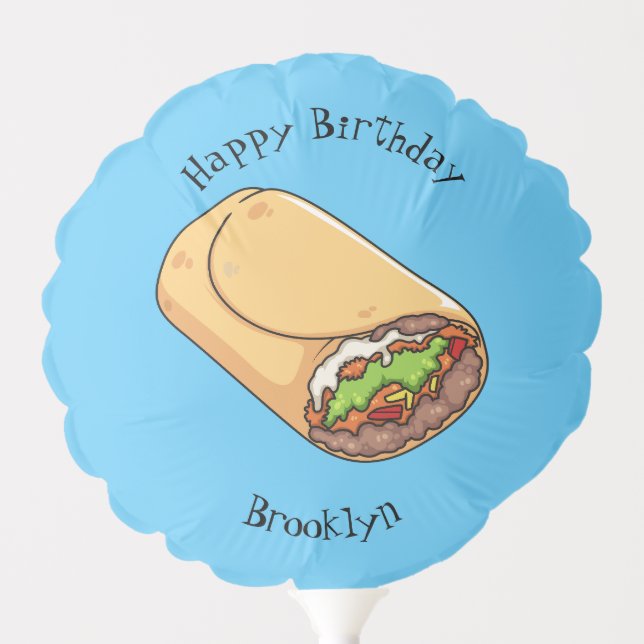 Burrito cartoon illustration balloon (Front)