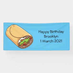 Burrito cartoon illustration banner