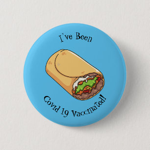 Burrito cartoon illustration button