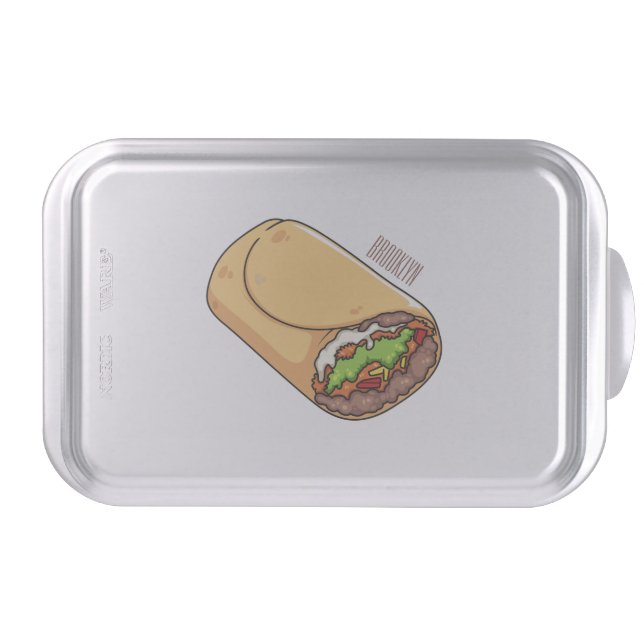 Burrito cartoon illustration cake pan (Front)