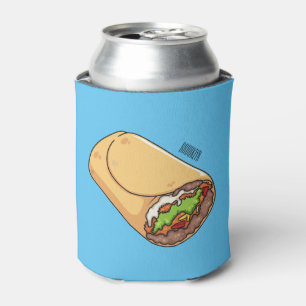 Burrito cartoon illustration can cooler