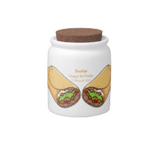 Burrito cartoon illustration candy jar