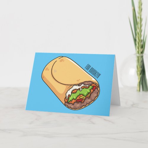 Burrito cartoon illustration  card