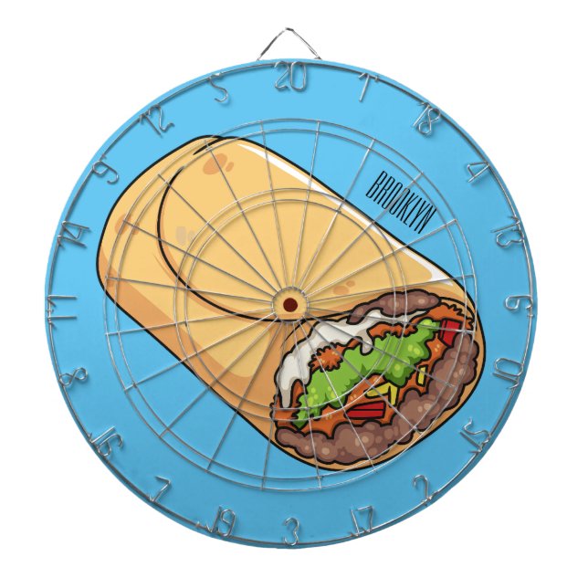 Burrito cartoon illustration dart board (Front)