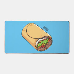 Burrito cartoon illustration desk mat
