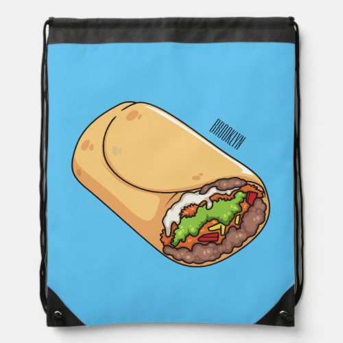 Burrito cartoon illustration  drawstring bag