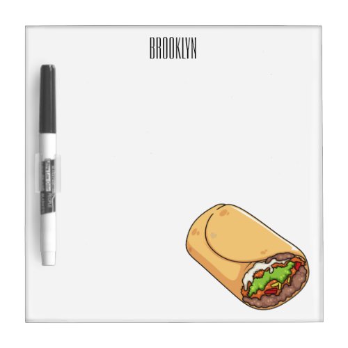 Burrito cartoon illustration  dry erase board