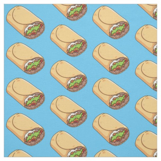 Burrito cartoon illustration fabric