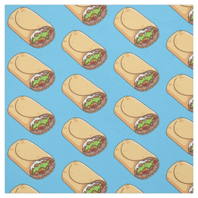 Burrito cartoon illustration fabric (Swatch)
