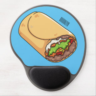 Burrito cartoon illustration gel mouse pad