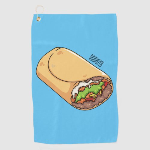 Burrito cartoon illustration  golf towel