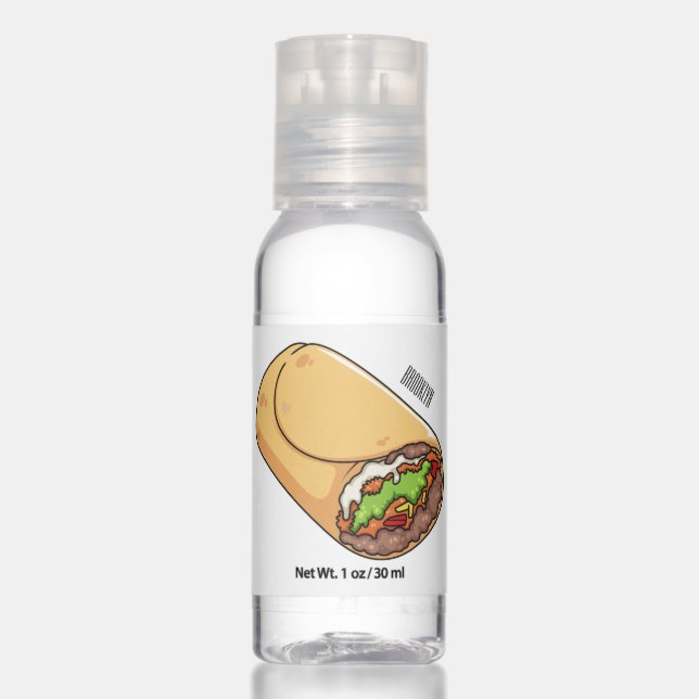 Burrito cartoon illustration hand sanitizer (Front)