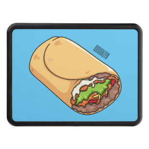 Burrito cartoon illustration hitch cover
