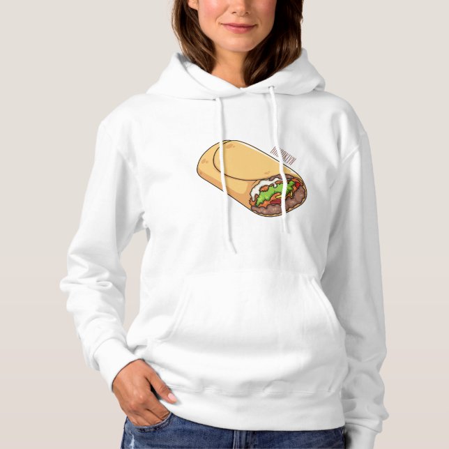 Burrito cartoon illustration  hoodie (Front)