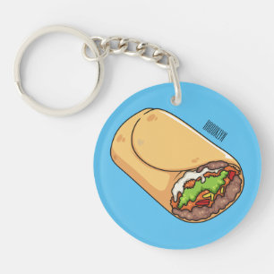 Burrito cartoon illustration keychain