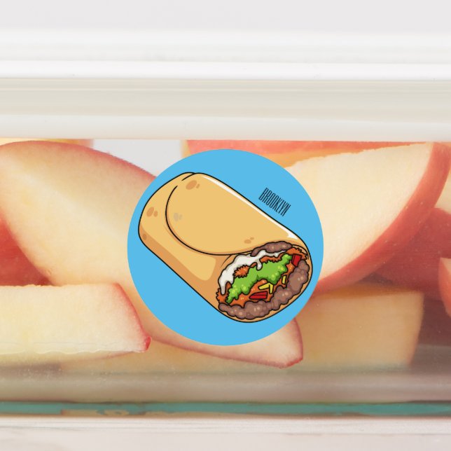 Burrito cartoon illustration labels (Affixed)