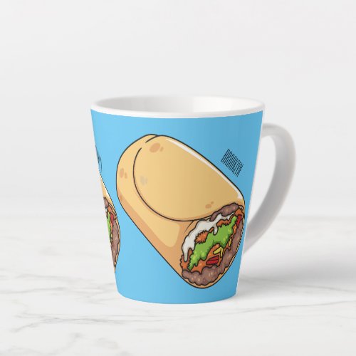 Burrito cartoon illustration latte mug