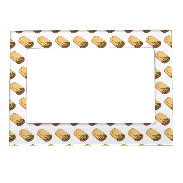 Burrito cartoon illustration  magnetic frame (Front)