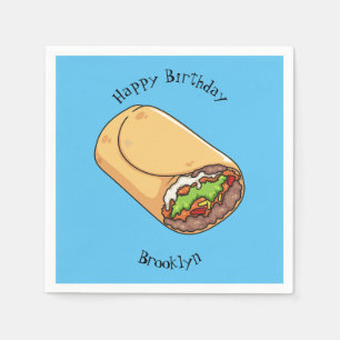 Burrito cartoon illustration napkins