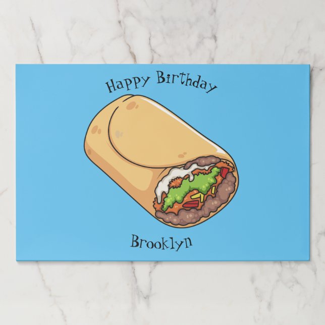 Burrito cartoon illustration paper pad (Front)