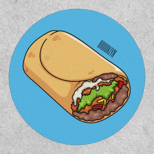 Burrito cartoon illustration  patch