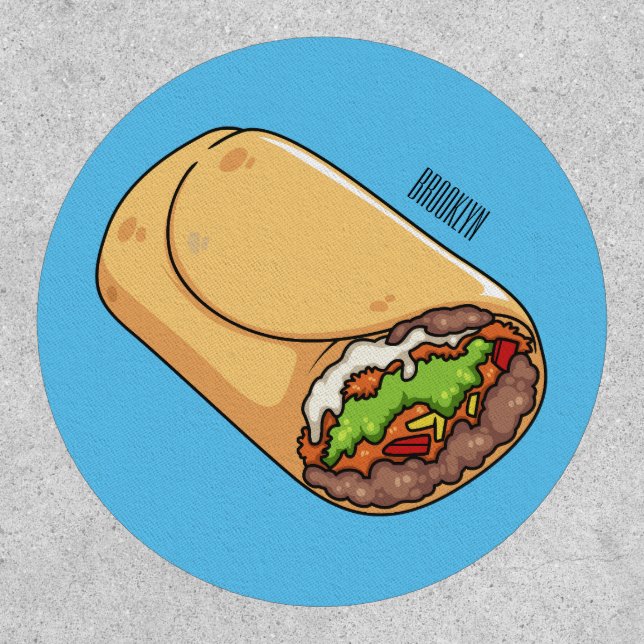 Burrito cartoon illustration  patch (Front)