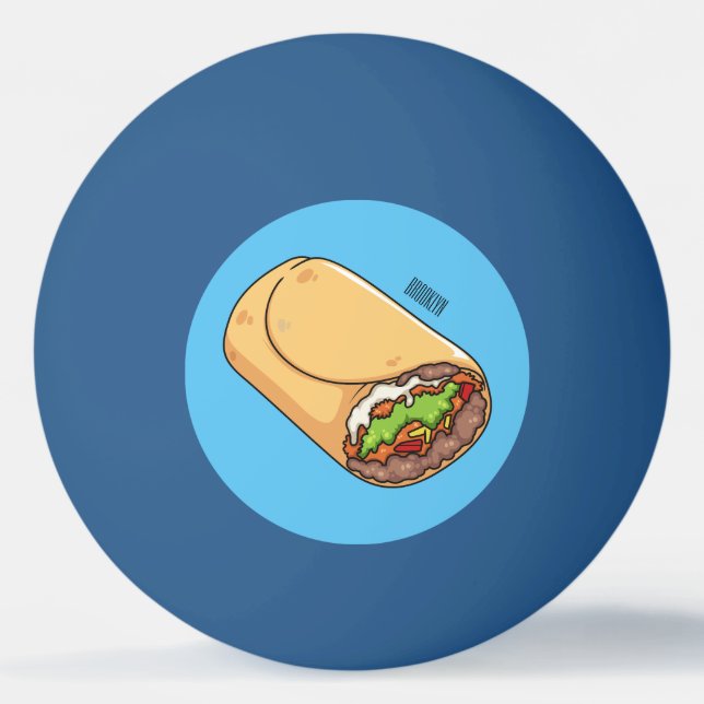 Burrito cartoon illustration  ping pong ball (Front)