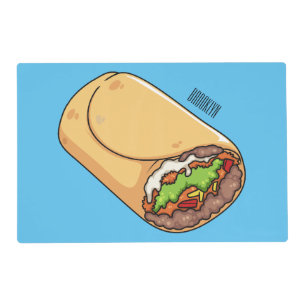 Burrito cartoon illustration placemat