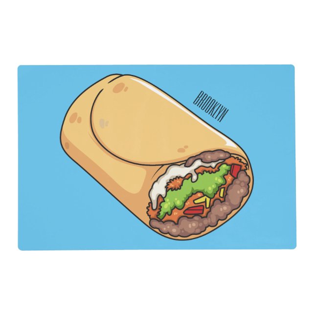 Burrito cartoon illustration placemat (Front)