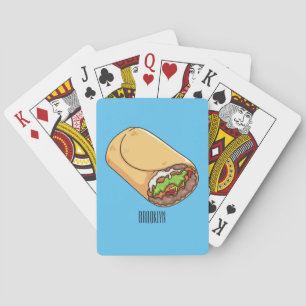 Burrito cartoon illustration poker cards