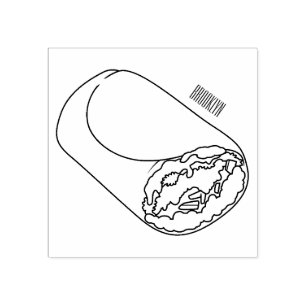 Burrito cartoon illustration rubber stamp